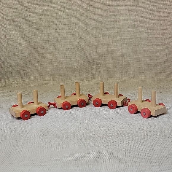 Assorted small wood vehicles..train, dumo truck, race cars... - Picture 2 of 8